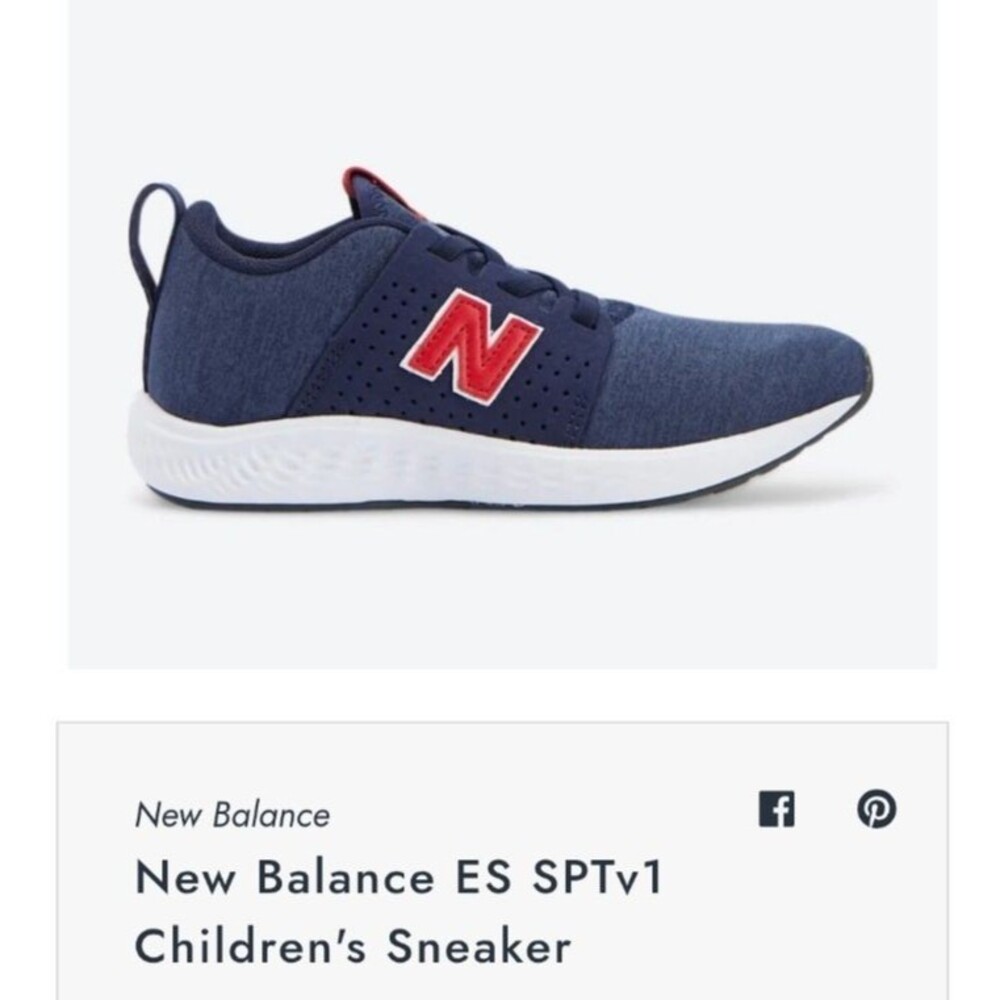 New Balance ES SPTv1 Kids Boys Sneakers 13 M Navy Blue Gym Sports Running Play